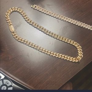 12 mm Cuban link chain + bracelet